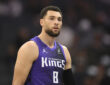 Zach LaVine #8 of the Sacramento Kings looks on during a game against the LA Clippers at Golden 1 Center on February 06, 2026.