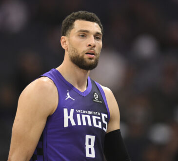 Zach LaVine #8 of the Sacramento Kings looks on during a game against the LA Clippers at Golden 1 Center on February 06, 2026.