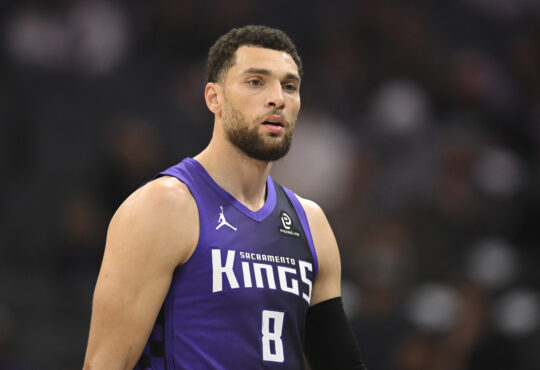 Zach LaVine #8 of the Sacramento Kings looks on during a game against the LA Clippers at Golden 1 Center on February 06, 2026.