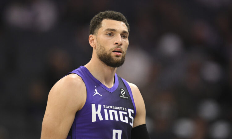 Zach LaVine #8 of the Sacramento Kings looks on during a game against the LA Clippers at Golden 1 Center on February 06, 2026.