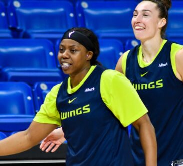 Arike Ogunbowale at Dallas Wings practice on May 5, 2026.