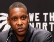 Masai Ujiri, the new President and Alternate Governor of the Dallas Mavericks, speaking during an official media session.