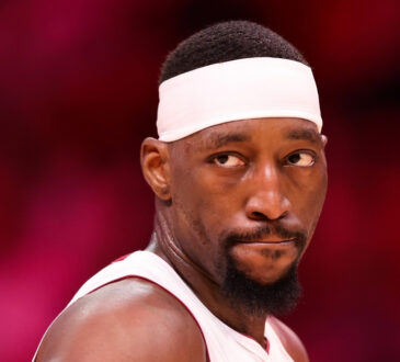 Bam Adebayo, a Heat trade candidate, looks on during a game against the Atlanta Hawks