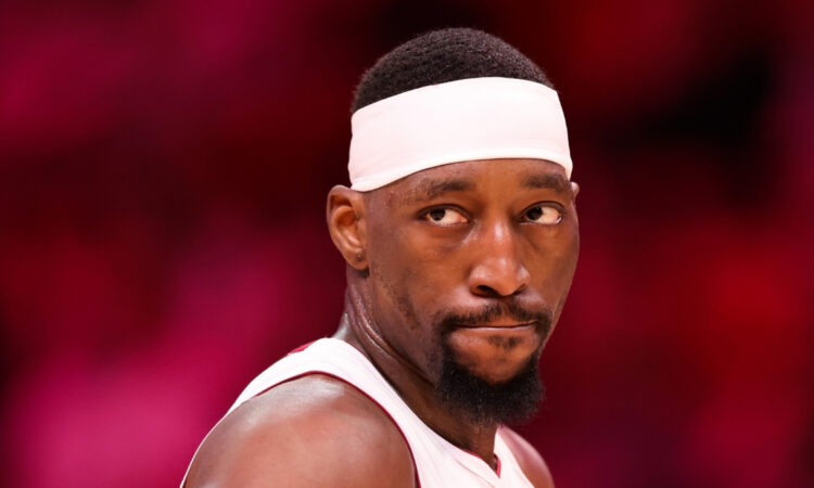 Bam Adebayo, a Heat trade candidate, looks on during a game against the Atlanta Hawks