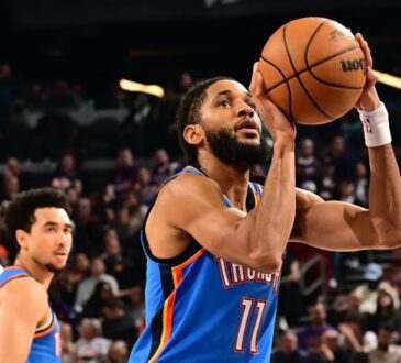 Oklahoma City Thunder guard Isaiah Joe rises for a shot during the 2025-26 season