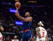 Los Angeles Clippers forward Kawhi Leonard shoots over Toronto Raptors forward Brandon Ingram during a 2026 game at Intuit Dome