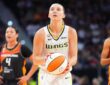 Dallas Wings guard Paige Bueckers shoots a free throw during a game against the Connecticut Sun