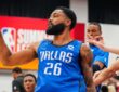 Dallas Mavericks guard Darin Green Jr. reacts and gestures during an NBA Summer League game