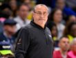 Dallas Wings head coach Jose Fernandez watches from the sideline at College Park Center.