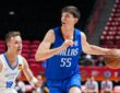 Mavericks guard Sergio De Larrea (55) dribbles past an Oklahoma City Thunder defender during a Summer League game